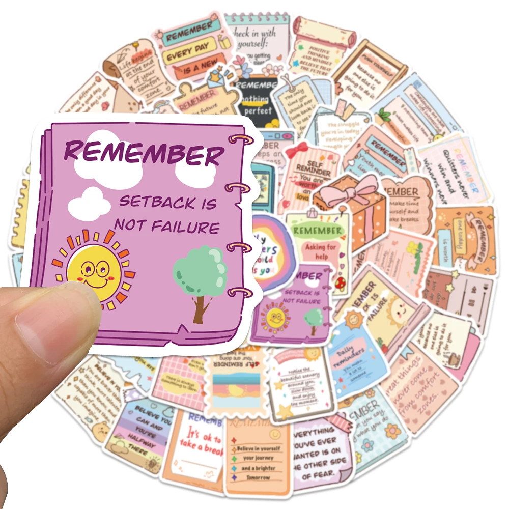 50PCS Motivational Vinyl Stickers Inspirational Positive Affirmation Decals for Teens Adults Students Laptop Scrapbook Journal