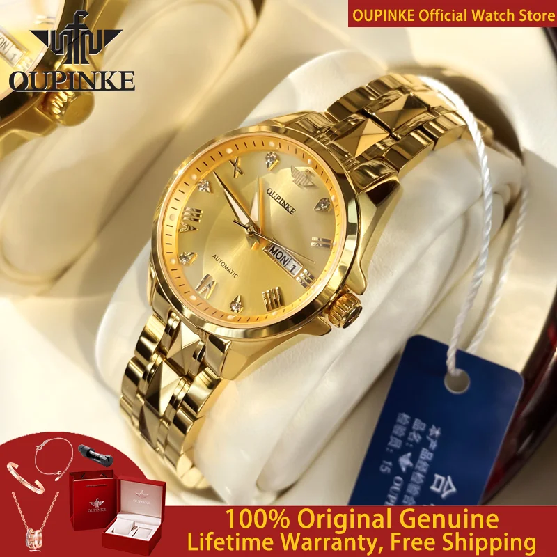 OUPINKE 3171 Women Watch Luxury Original Women All Automatic Mechanical Watch Tungsten Steel Waterproof Clock Brand Women Watch