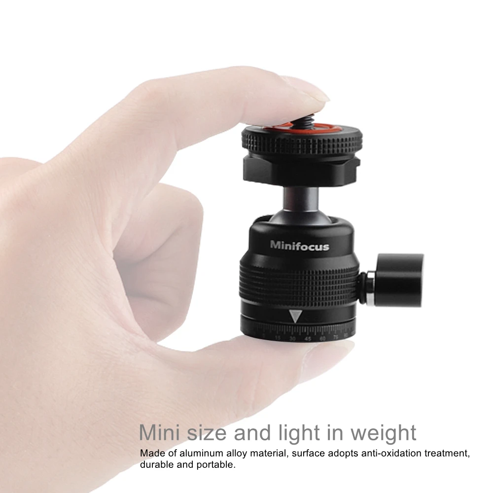 Mini Ball Head with 1/4 Hot Shoe Mount Adapter Camera Cold Shoe Mount for Cameras Camcorders LED Light Microphone Monitor Tripod