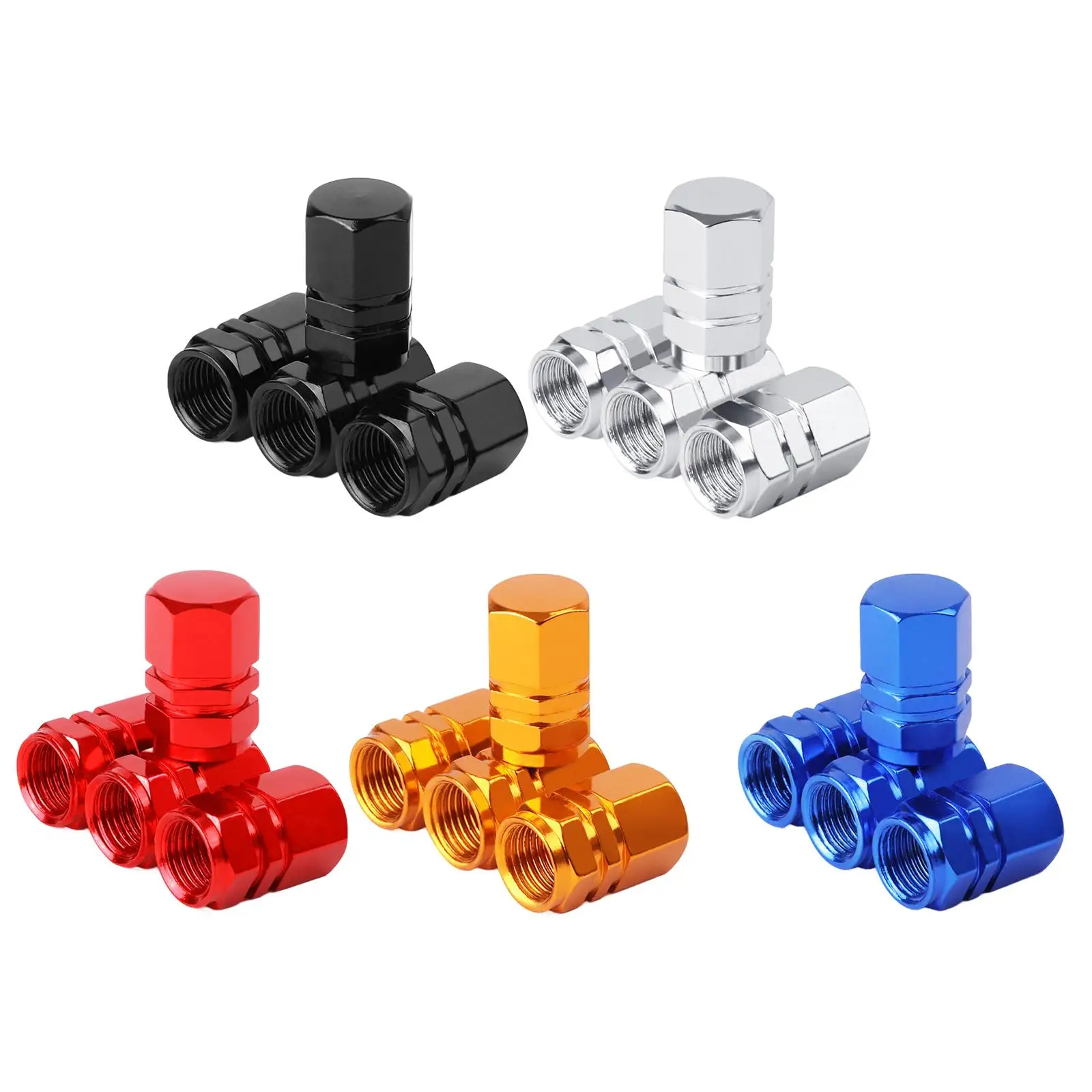 4 Pieces Car Tire Valve Stem Caps Seal Tire Air Caps for Bicycles Cars