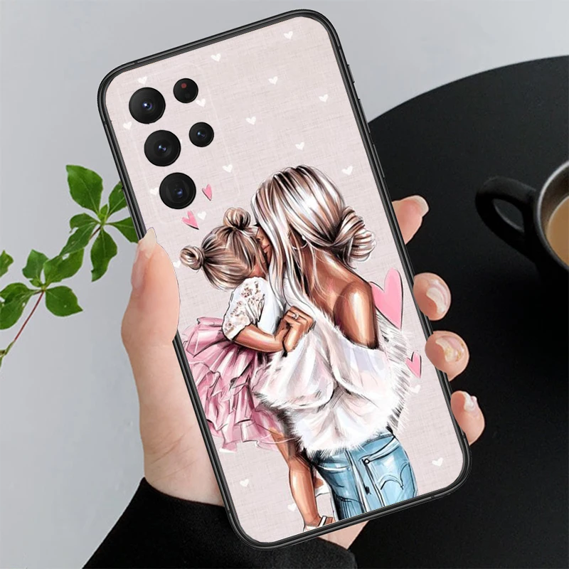 Super Mom Mother Daughter Phone Case For Samsung Galaxy A52S A04S A21S A33 A23 A13 A14 A32 A52 A53 A54 A51 A71 M51