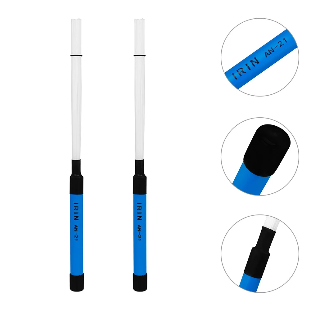 

1 Pair Drum Brush With Handle For Percussion Instruments Durable Nylon Abs Design, Compact Portable For Beginner Drummers,