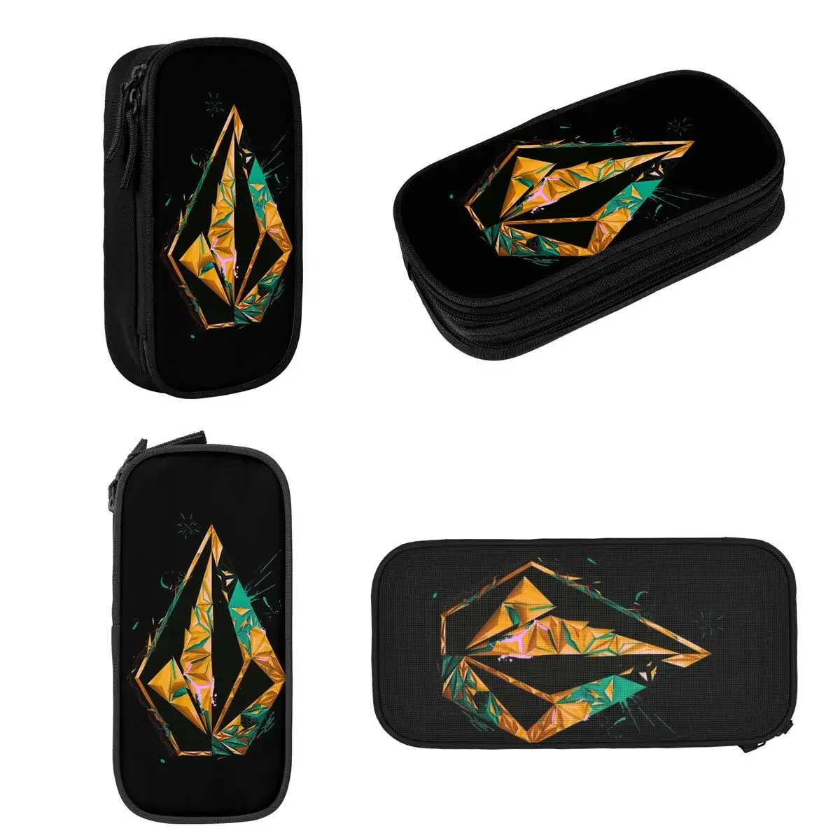 Volcom Logo Pencil Cases Large Storage Pen Bags Pen Box Pencil Pouch For Boys Girls Students Stationery School Office