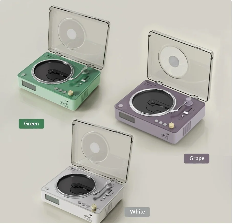 CD-67 Portable Bluetooth CD Player USB TF Card CD Player Built-in Speaker HIFI Portable Music Player High-capacity