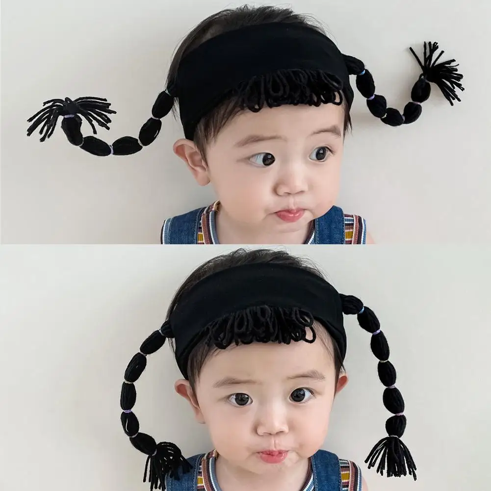 

Children's Funny Hair Band Personality Trend Headband Hair Cute Baby Accessories Korean Super Braid Wig Headwear Black Girl A0G9