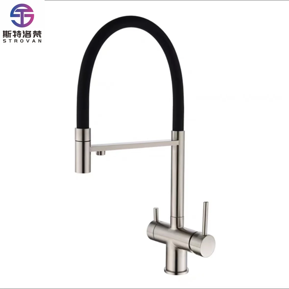 

Modern Simple Single-Handle Stainless Steel Spring Pull Down Ceramic Valve Core Wire-Drawn Kitchen Faucet for Hotel Use