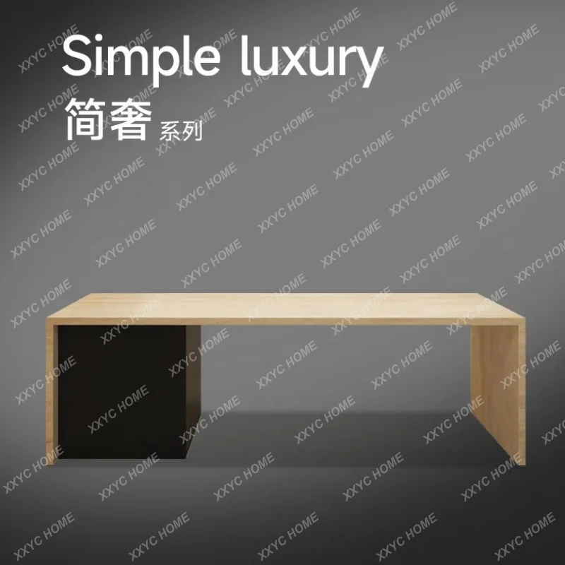 XXTravertine rock slab island dining table integrated medium and ancient style small apartment living room open