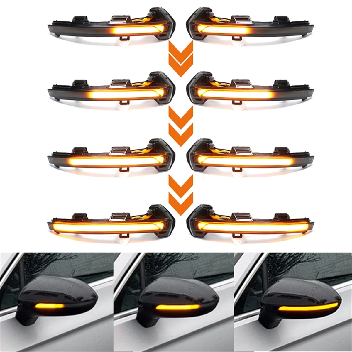 For VW Passat Arteon 2015 2016 2017 2018 2019 2Pcs Car Dynamic LED Turn Signal Light Rearview Mirror Blinker Indicator