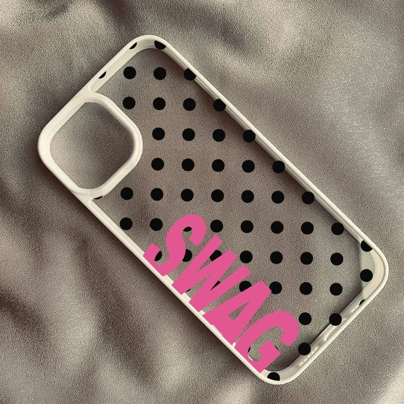 Funda de acrílico transparente con letras creativas SWAG Candy para iPhone 17 Air 16 E 15 14 Plus 13 12 11 Pro Max, con silicona transparente 4