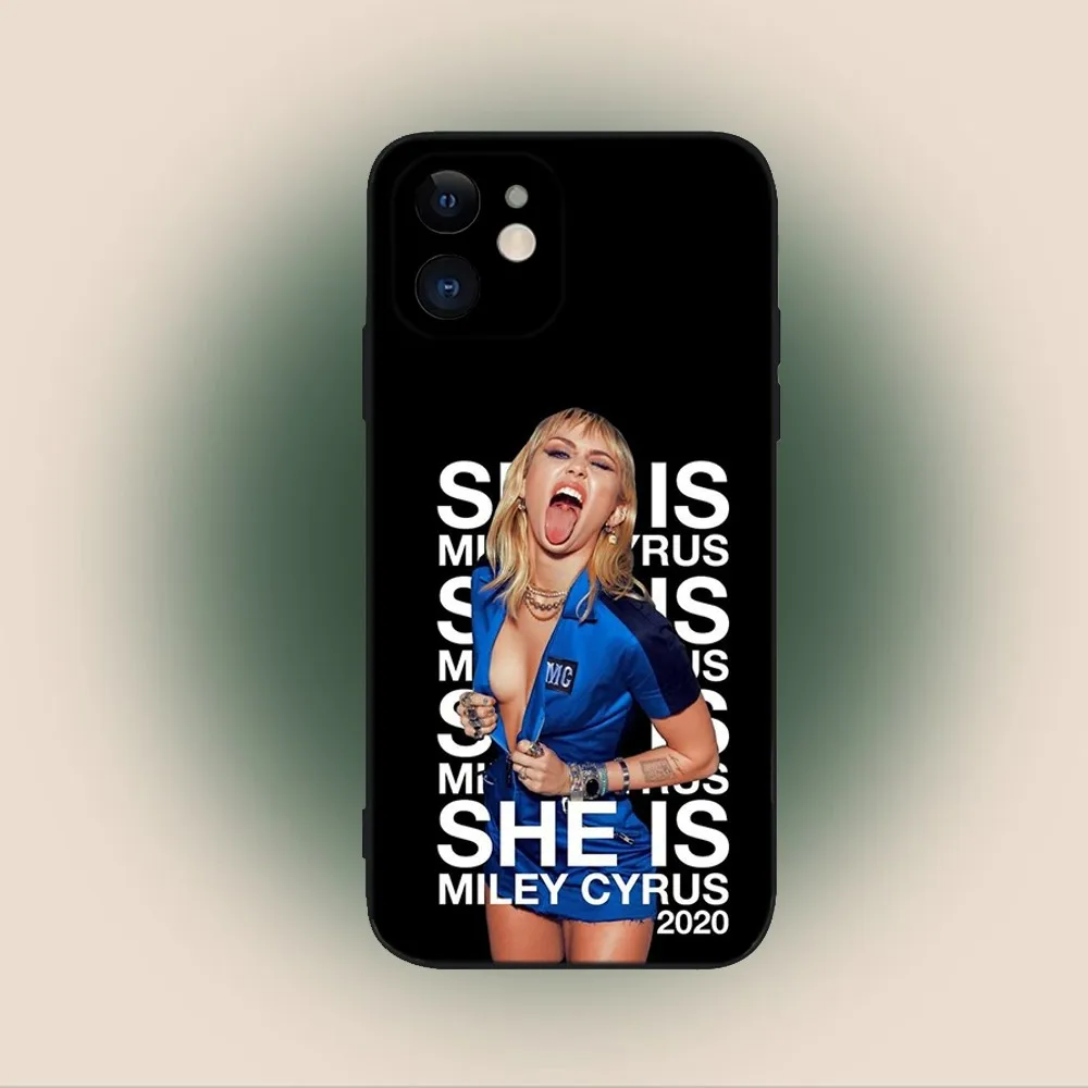 Singer M-Miley C-Cyrus Phone Case For iPhone 15,14,13,12,11,Plus,Pro Max,XS,X,XR,SE,Mini,8,7 Soft Silicone Black Cover