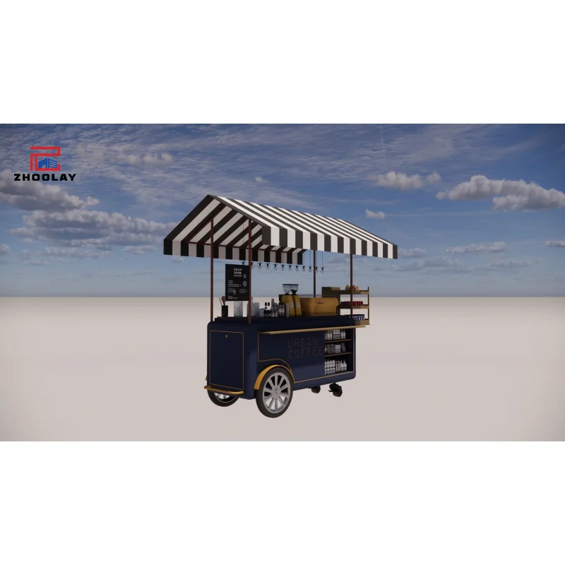 عربة مخصصة على عجلات عربة قهوة حديدية معدنية خارج الباب كشك تقف عربة اليد المتنقلة للطعام #2