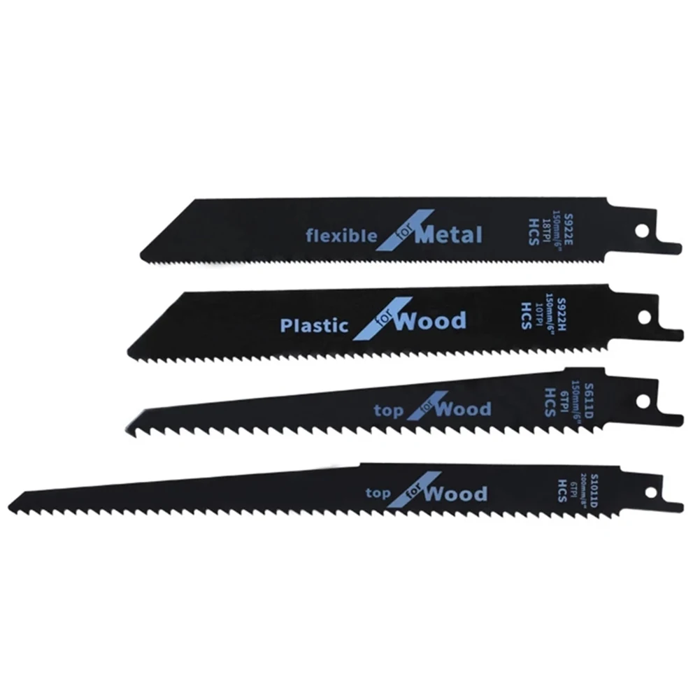 1/4pcs High Carbon Steel Reciprocating Saw Blades Wood Pruning Saw Blades For Outdoor Trimming Metal Plastic Pipe Metal Cutting