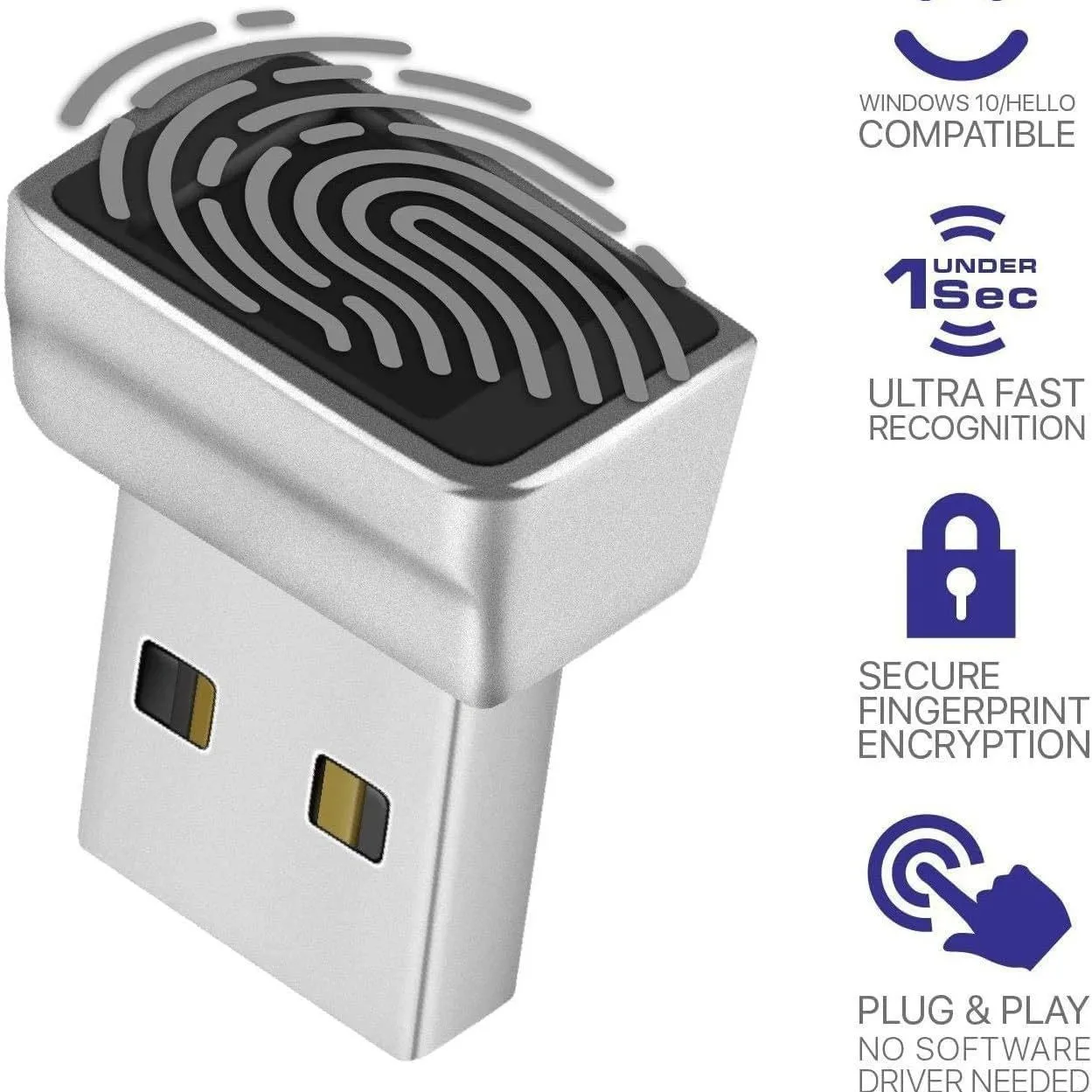 Portable Mini Fingerprint Unlock Module Type-C Biometric Scanner Password-Free Zinc Alloy Fingerprint Reader Padlock for Windows