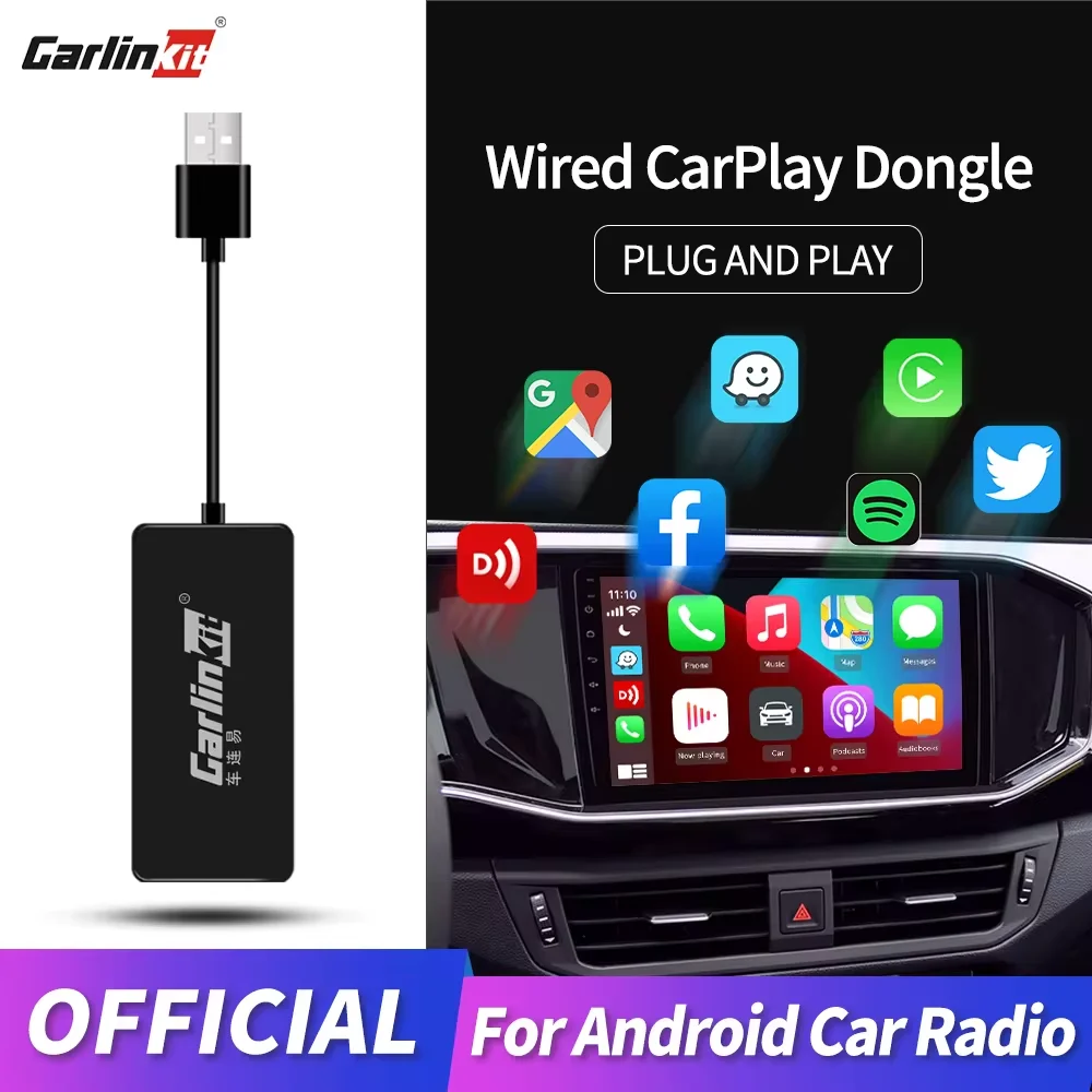 

Carlinkit Wired Carplay Dongle Android Auto Carplay Smart Link USB Dongle Adapter for Android Navigation Media Player Mirrorlink