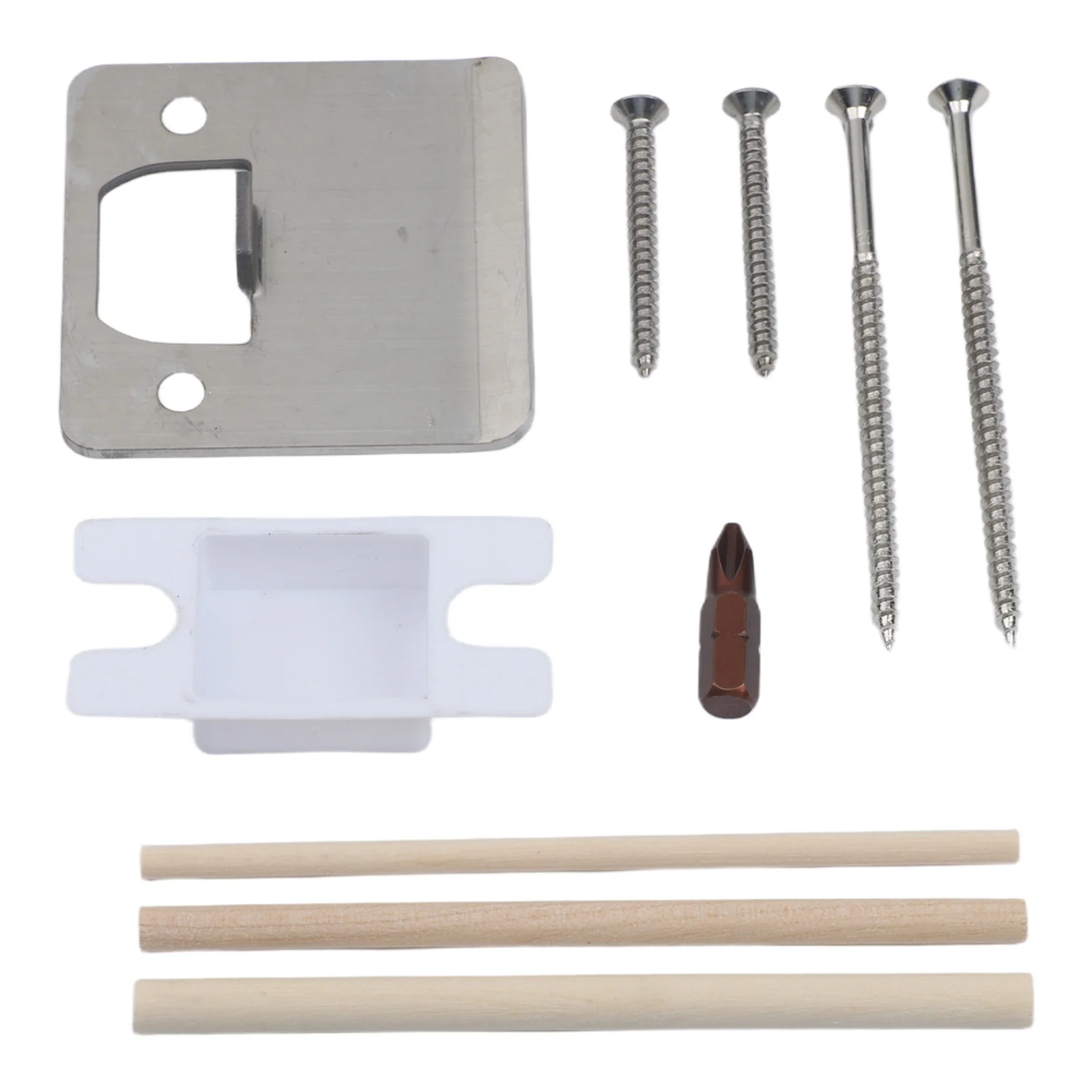 Extended Lip Door Strike Plate For Door Repair Black Hardened Steel Construction Passivated Edge Rounded Corners