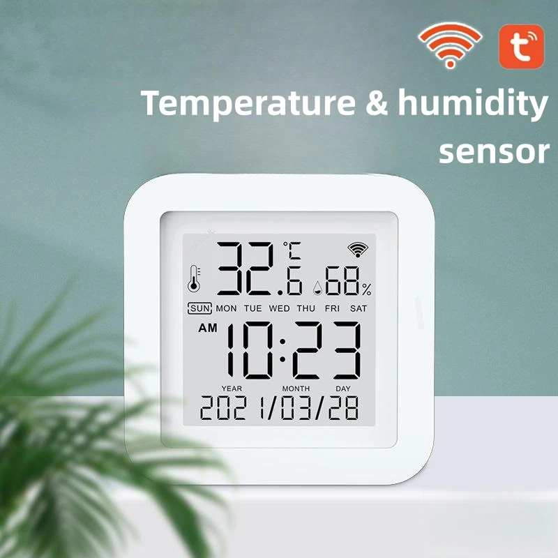 

Tuya WiFi Temperature and Humidity Sensor Tuya App Real-Time Monitoring Intelligent Linkage with Air-conditioner and Humidifier