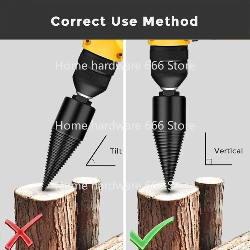 32mm/42mm Wood Splitter Drill Bit High Carbon Steel Round/Hex/Triangle Shank Wood Split Cone Drill Bit Electric Drill Tools