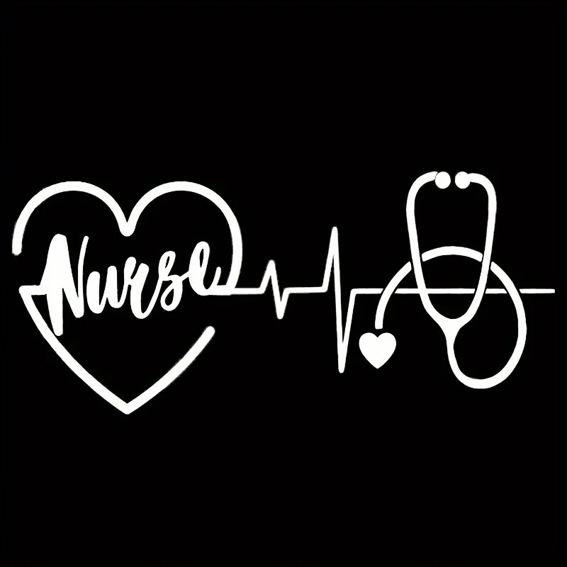 Vibrant Nurse Heartbeat Car Decal-Durable Vinyl Sticker for Car Body-A Personalized, Eye-Catching Touch for Interior Or Exterior