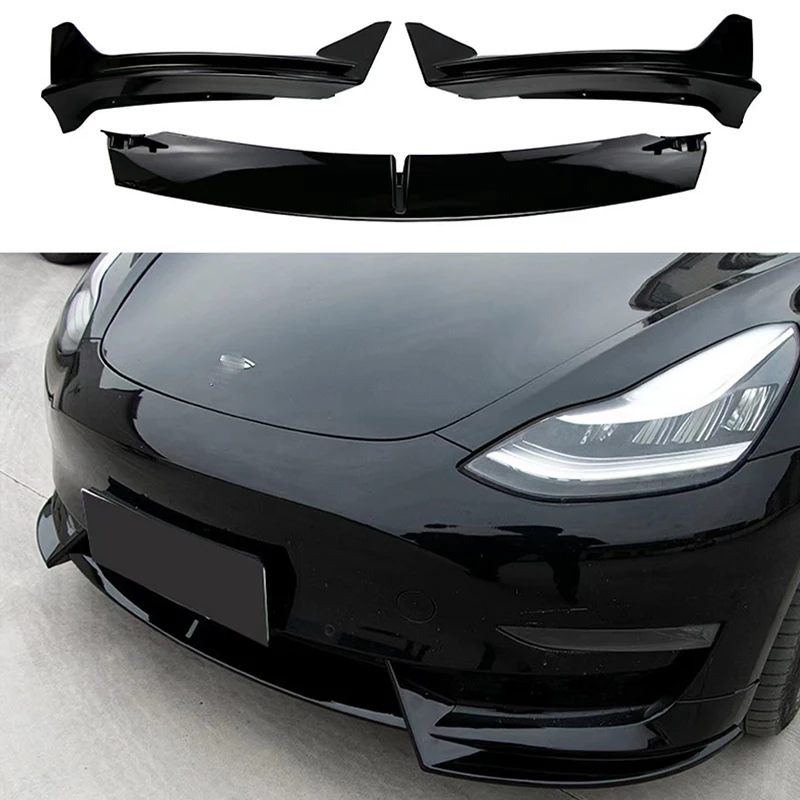 

For Tesla Model 3 Y front bumper, rear edge spoiler, fender diffuser carbon black sports modification kit 2017 18 19 20 21 22 23