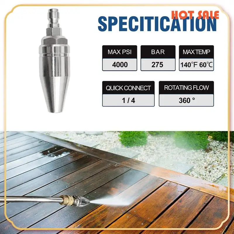 

ABFA Turbo Nozzle For Pressure Washer Rotating For Hot And Cold Water With 1/4 Quick Connect 7 Nozzle Tips And Holder