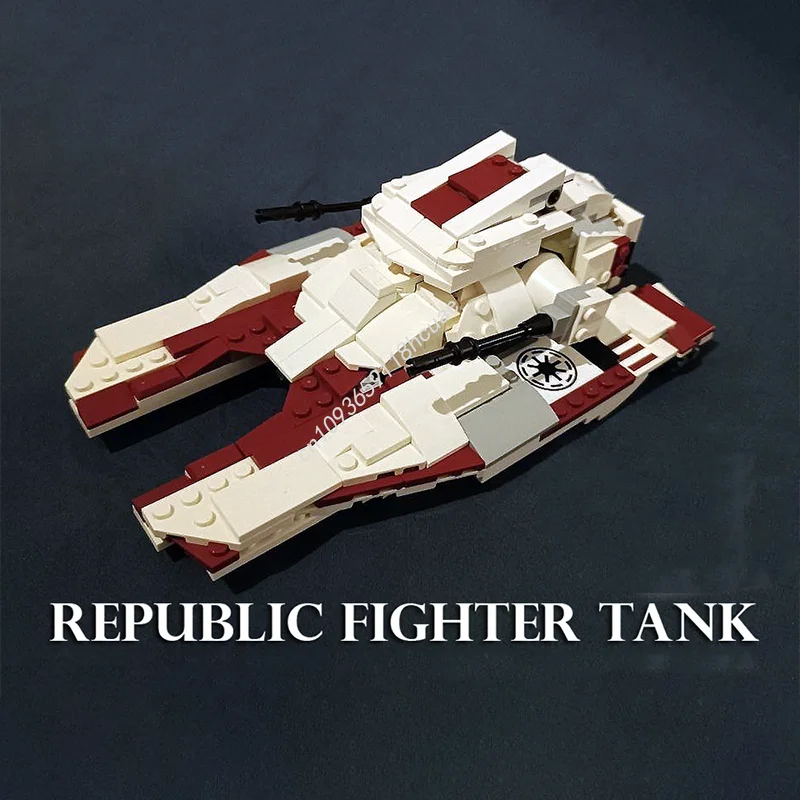 342 elementy MOC Republic Fighter Tank Star Battle Model Klocki Konstrukcyjne Zestaw Modułowy Zabawki Kreatywne Prezent na Urodziny Boże Narodzenie