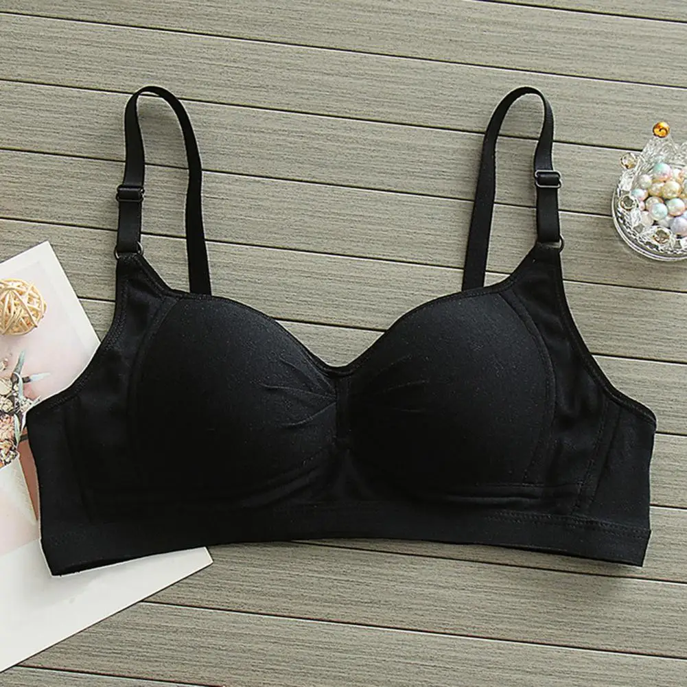 Thin Mold Cup Bra Teen Girls Soft Padded Wireless Cotton Training Bra Set with Adjustable Straps Seamless Cami Bra for Children