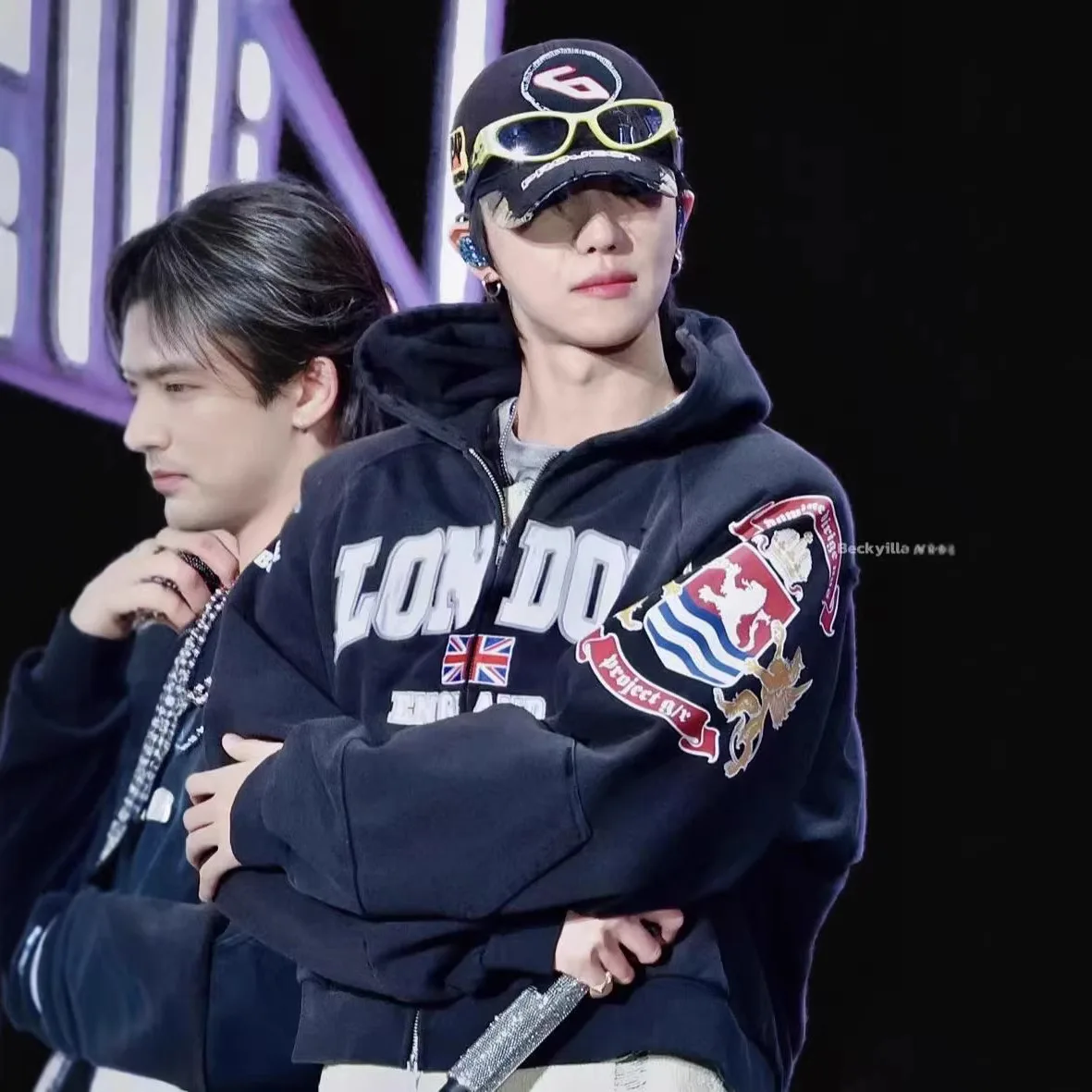 Grailz American-style patchwork embroidery national flag emblem water-washed structure zipper hooded sweatshirt Project G/R