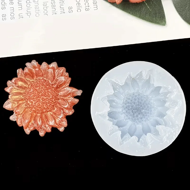 1 Stück Blumenform - Sonnenblumen-Silikonform für DIY-Backen & Basteln - mit Filigranem Blütenblatt-Design für Seife, Kerzen, Kunstharz