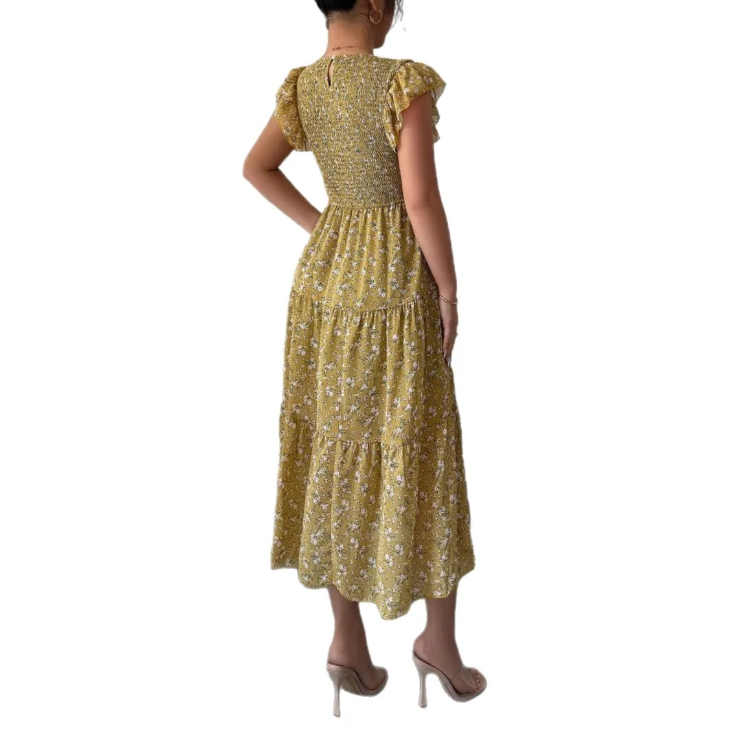 2025 Abito sottile floreale alla moda semplice Abito da donna Elegante moda Bellissimi abiti da donna Abiti da notte per feste Donna da sera