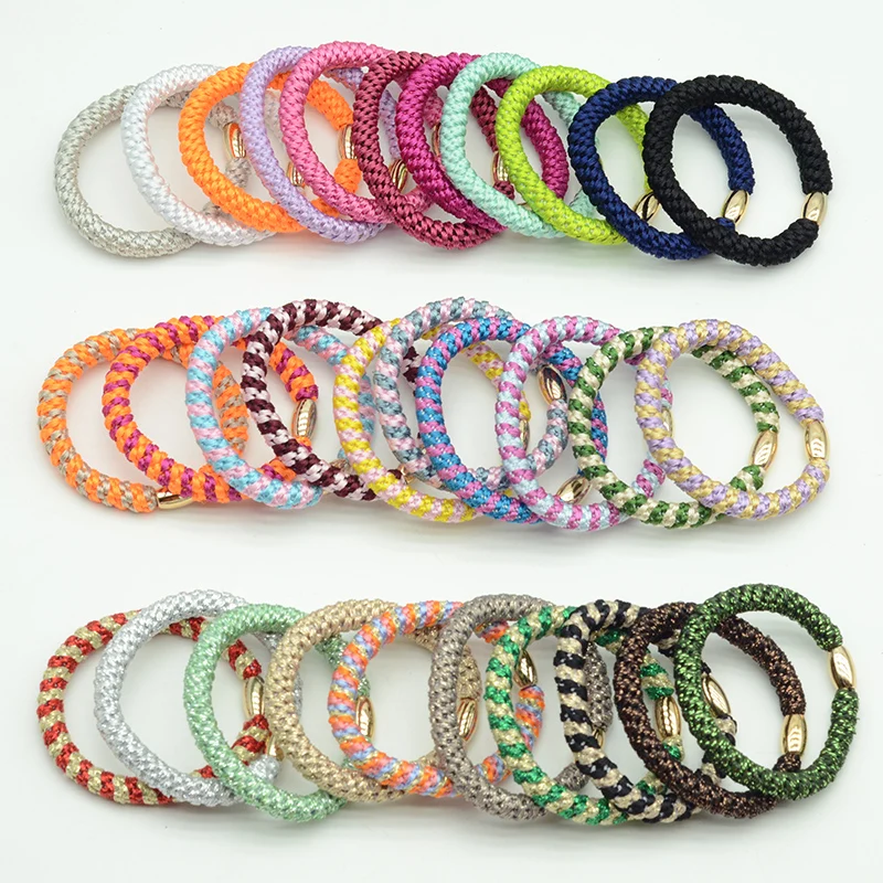 

20PCS 8mm Drawstring Thick Hair Ties Plait Elastic Hair Bands Braided Hair Scrunchies Ropes Ponytail Holders For Women Girls