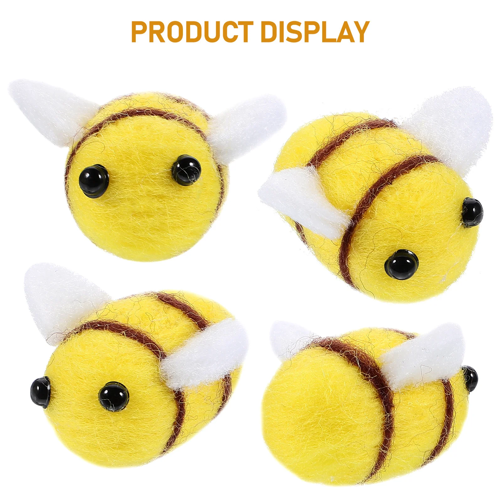 

24Pcs Wool Felt Bee Clothes Accessories DIY Decor Cartoon Animal Design for Sweater Hat Shoes Sewing Projects Clothes Decor