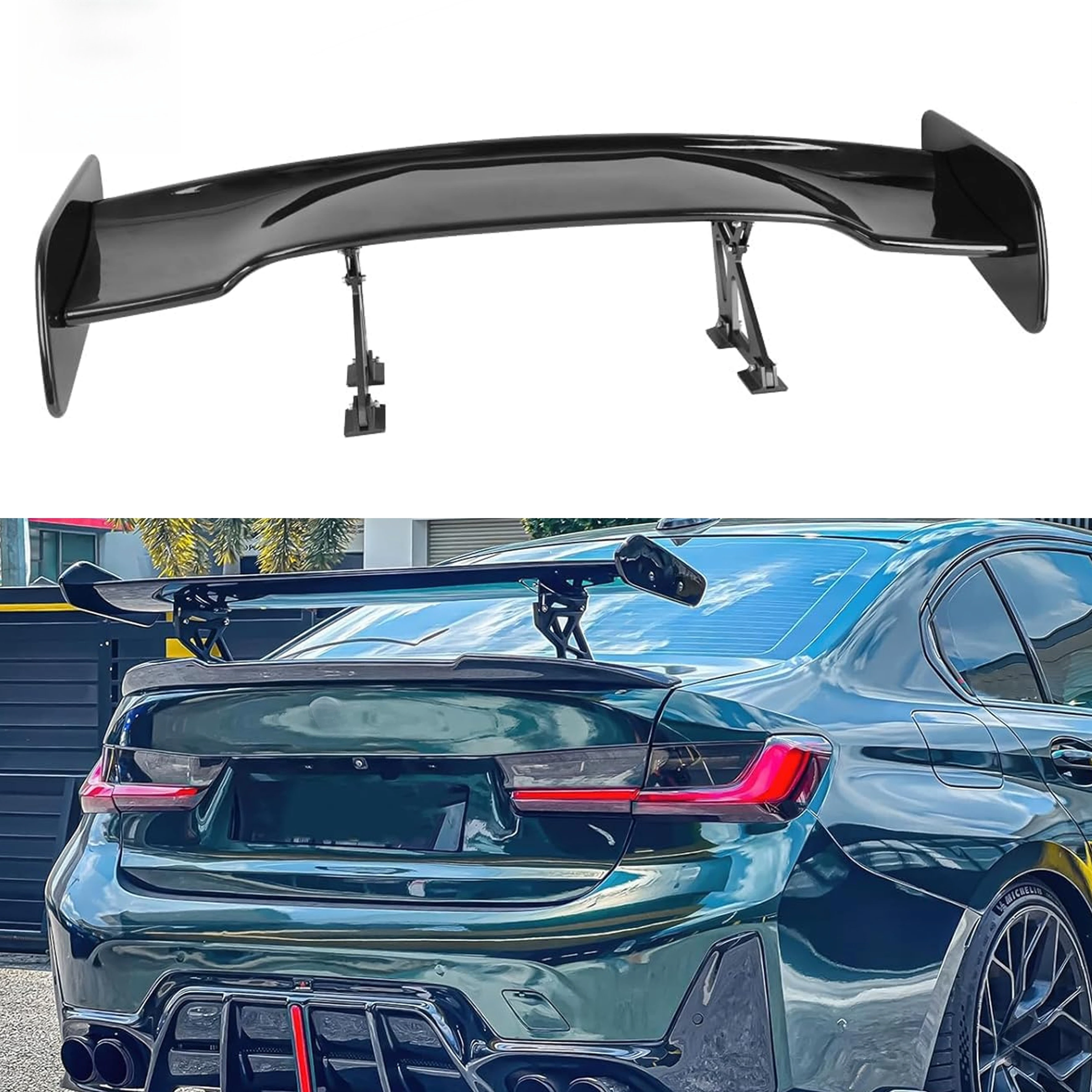 Type‑F Universal ABS Rear Trunk Wing Spoiler Gloss Black Rear Boot Lip Spoiler For Most Sedans SUVs Car Modification