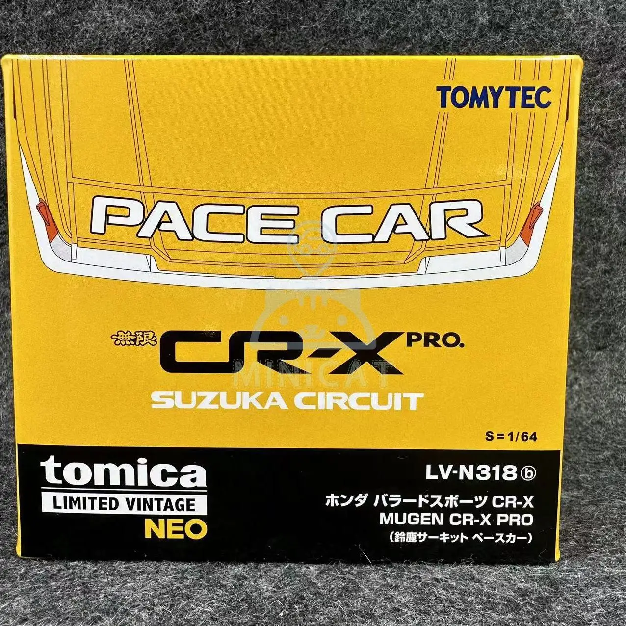 TAKARA TOMY TOMICA 1:64 TLV LV-N318b Honda CR-X Pro Suzuka Circuit guide car yellow and white alloy press miniature model