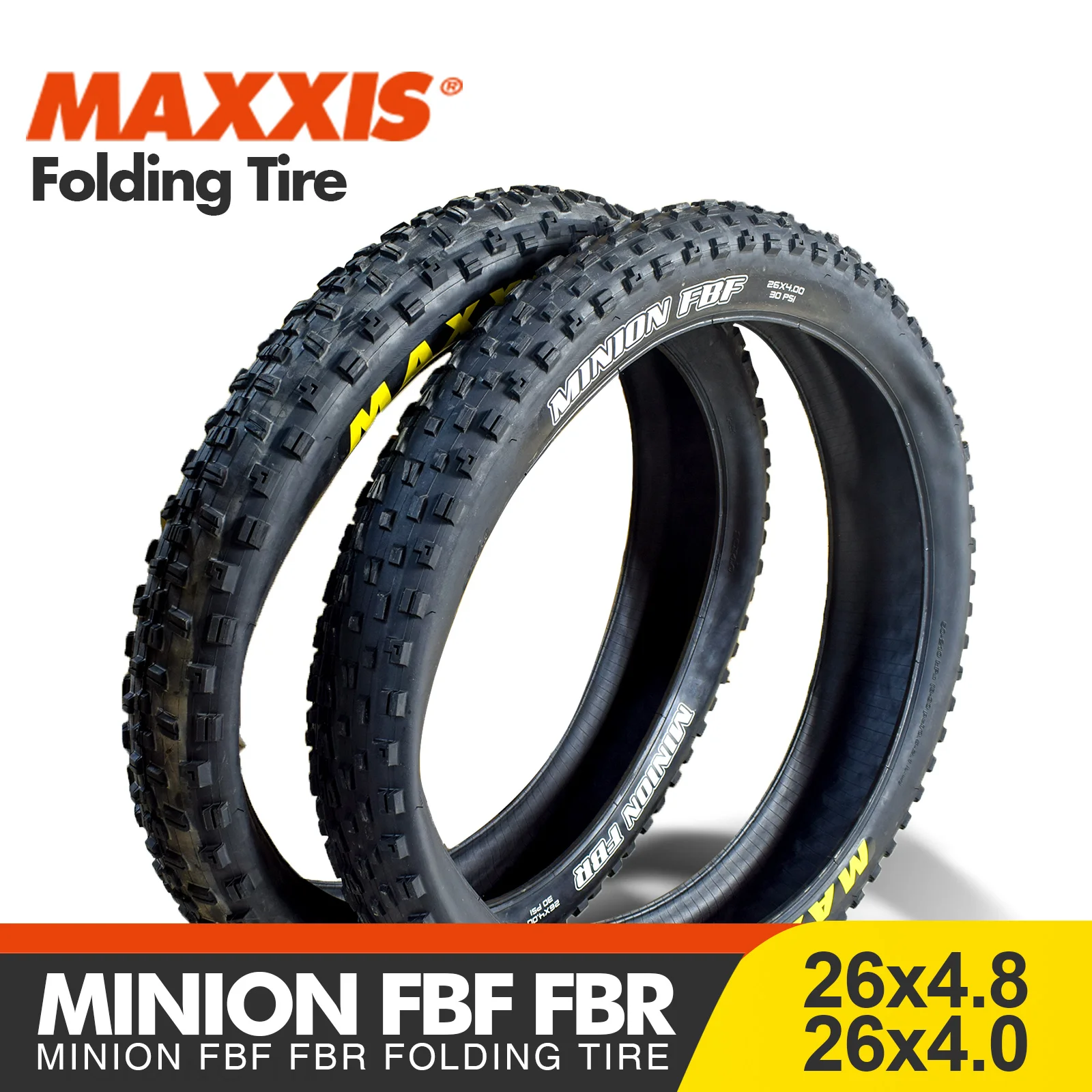 MAXXIS 26 Minion FBF FBR 26*4.0 26*4.8 Fold MTB Mountain Bike Tire for Trial Ride Fat Bike Plus Tyre Low Rolling Bicycle Part