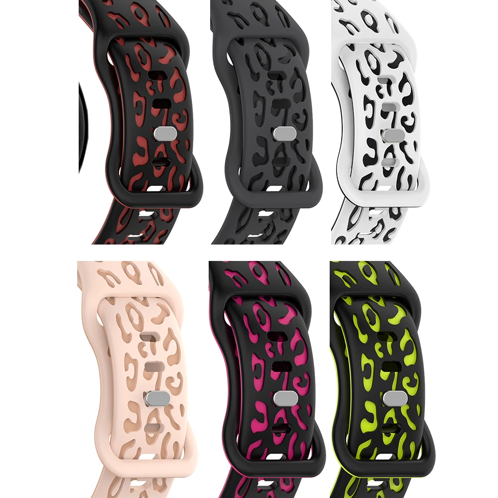 Ремешок для часов с леопардовым принтом для часов OPPO 3/3Pro, быстросъемный легкий силиконовый регулируемый спортивный умный ремешок для часов для мужчин и женщин