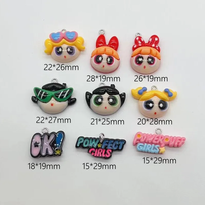 10Pcs Resin Cute Cartoon animal Charm Fashion Pendant For Earrings Keychain Bracelet Necklace DIY Jewelry Makings Finddings