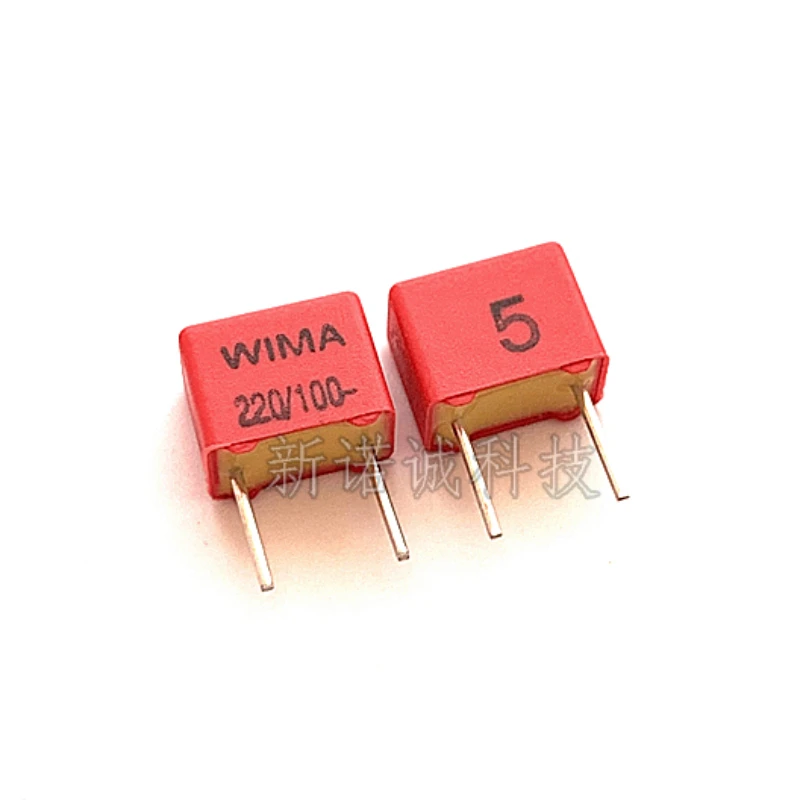 10pcs/100pcs Germany WIMA 221 100V 0.00022UF 100V 220PF 221J 5% FKP2 Pitch 5mm Film Capacitor