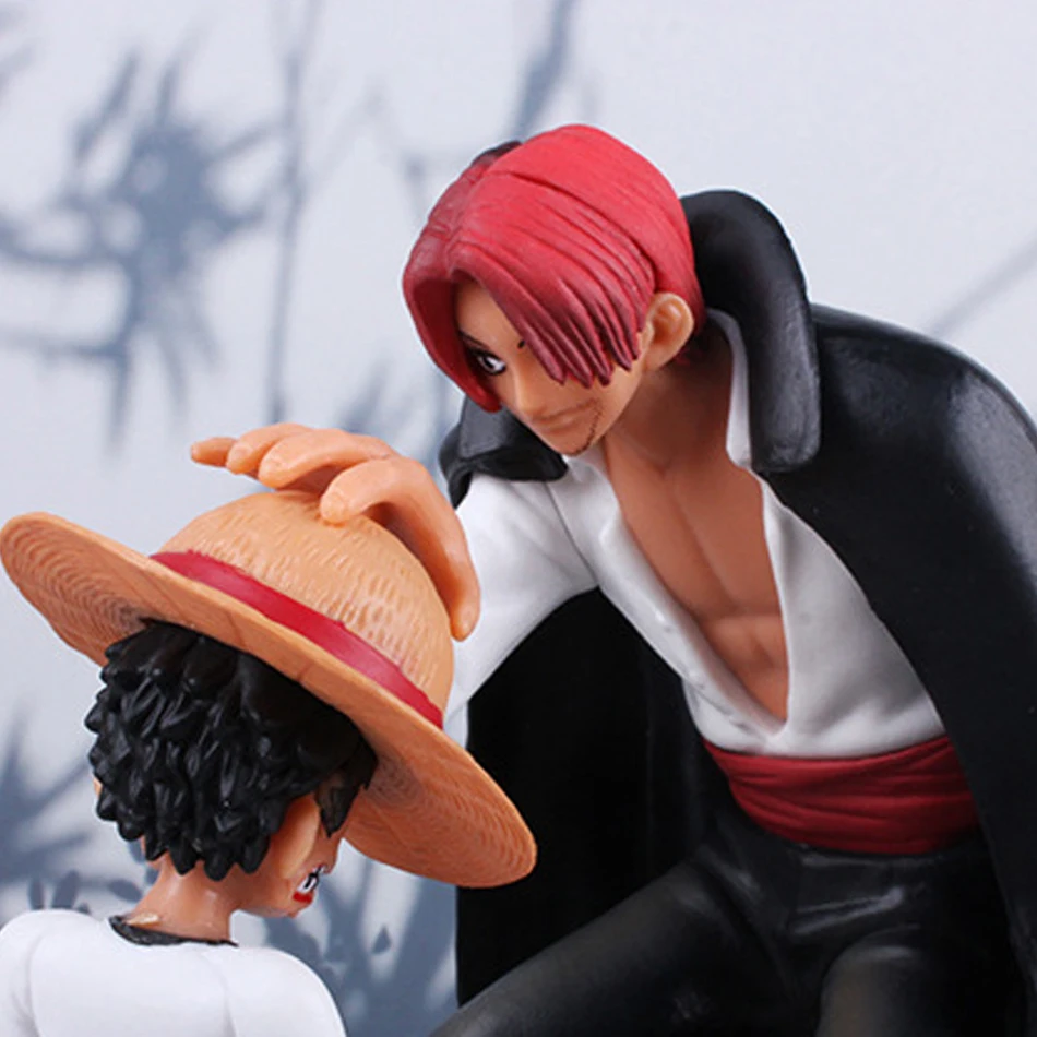 Anime uma peça figuras de ação luffy shanks infância sonho chapéu de palha kawaii modelo pvc macaco d luffy brinquedos colecionáveis boneca presente