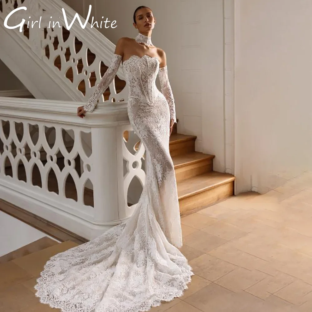 

Sexy Mermaid Off Shoulder Lace Applique Wedding Dress Long Sleeves Wedding Gowns Princess Bride Gown Customized Gift 2025