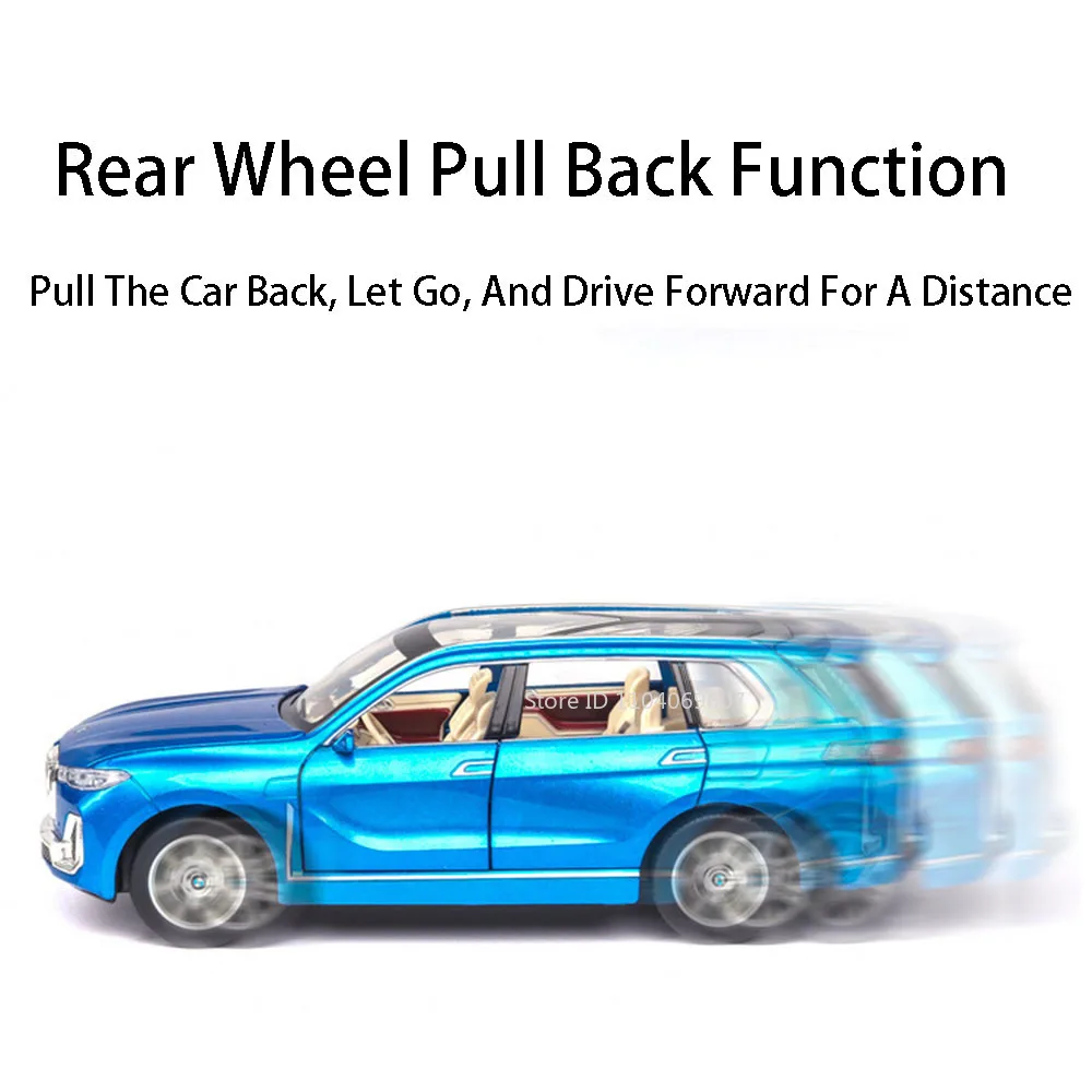 1:24 x7 Miniatur Spielzeug Modellautos Legierung Druckguss Sound Licht zurückziehen 6 Türen geöffnet Gummireifen Geländewagen Ornament Fahrzeuge für Jungen