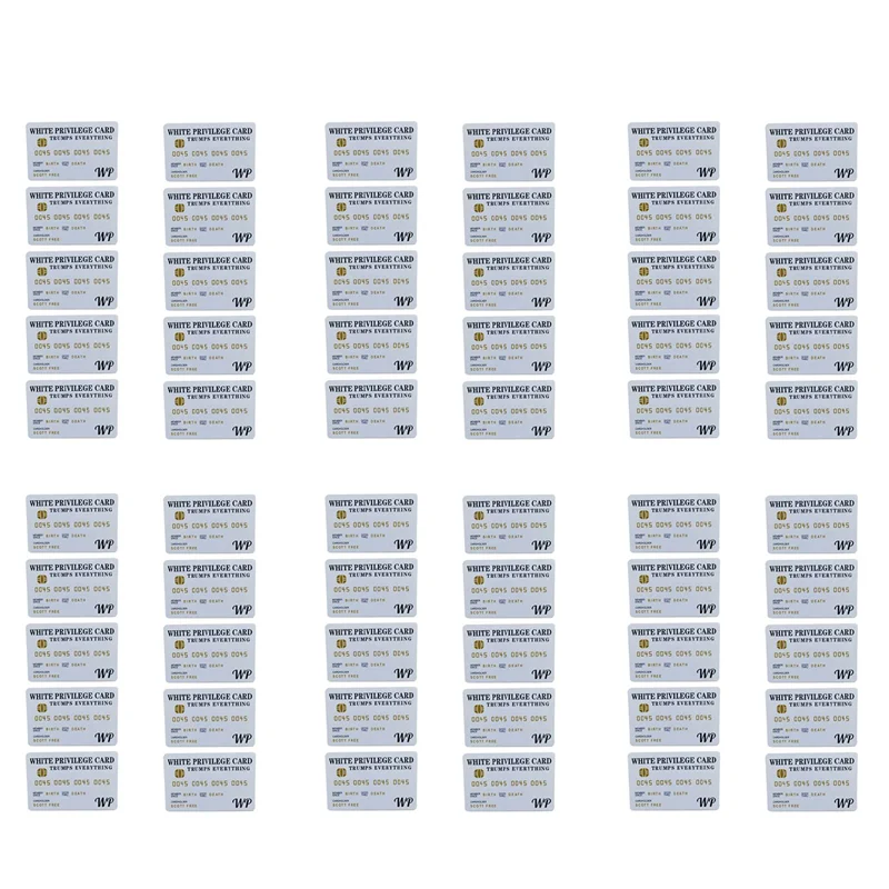

60 PCS White Privilege Card Trumps Everything Credit Card Sets, Wallet Insert Card Romantic Card Business Gifts
