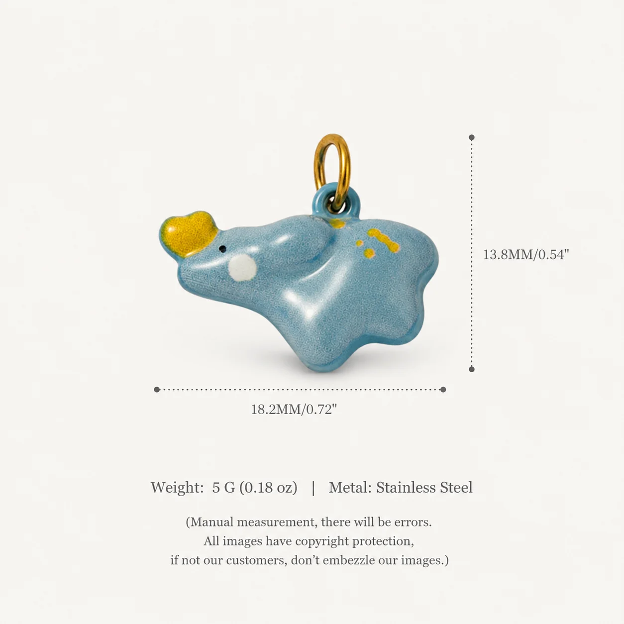 316 Edelstahl Wasserdichter, farbbeständiger, selbstheilender, beliebter schwarzer Gänse-Elefanten-DIY-Anhänger für Schmuck – Detail 5