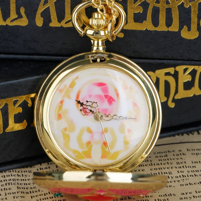 Anime Cosplay Necklace Pocket Watch Steampunk Watch with Chain Pendant Colck Pocket Watches for Women Girls Relogio Masculino