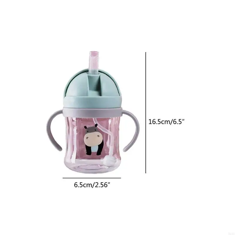 76HF 250ml Baby Feeding Cup with Straw Children Learn Feeding Drinking Bottle Kids Training Sippy Cup Drinware