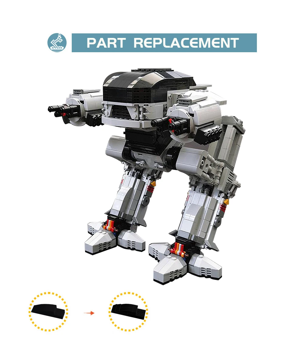 Largger UCS scale ED-209 Robot from RoboCop Action Figure Building Block Model Kit MOC Mechanical Police Bricks Toy Kid Gift