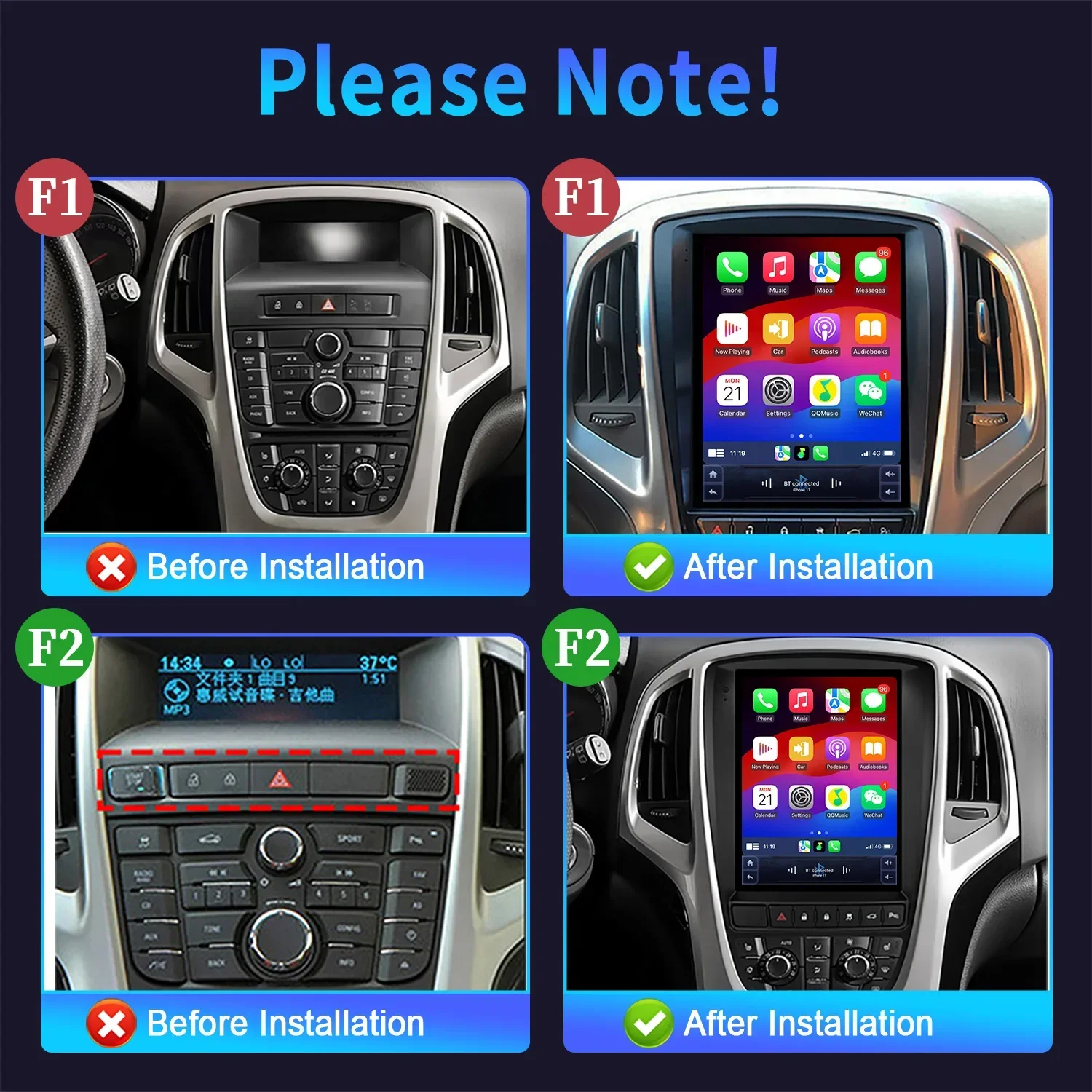 9.7” Car Radio Android 14 For Opel Astra Buick Verano 2009-2015 Multimedia Video Player Navigation Carplay Intelligent System 4G