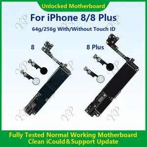 Bilashmart Fully Tested 100% Working Motherboard iPhone 8/8Plus Mainboard 64g/256g With/Without Touch ID Cleaned iCloud Fast Shipping