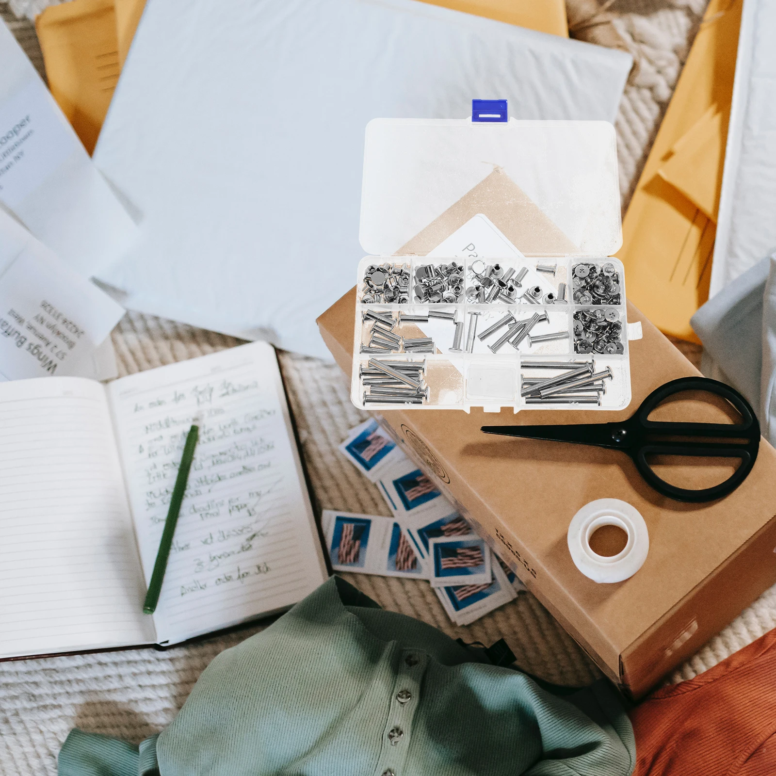 Stainless Steel Rivet Set Rust Resistant Binding Screw Post for Scrapbook Photo Album Craft Project Workbook