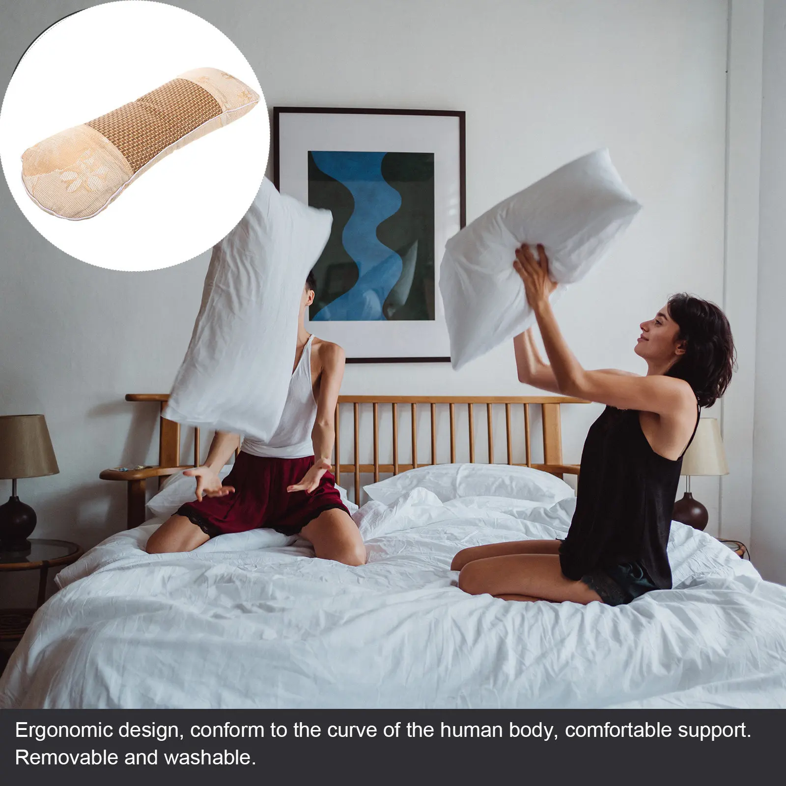neck-roll-pillow-wormwood-filled-ice-silk-fabric-cool-comfortable-summer-ergonomic-cervical-support-pillow-removable-washable