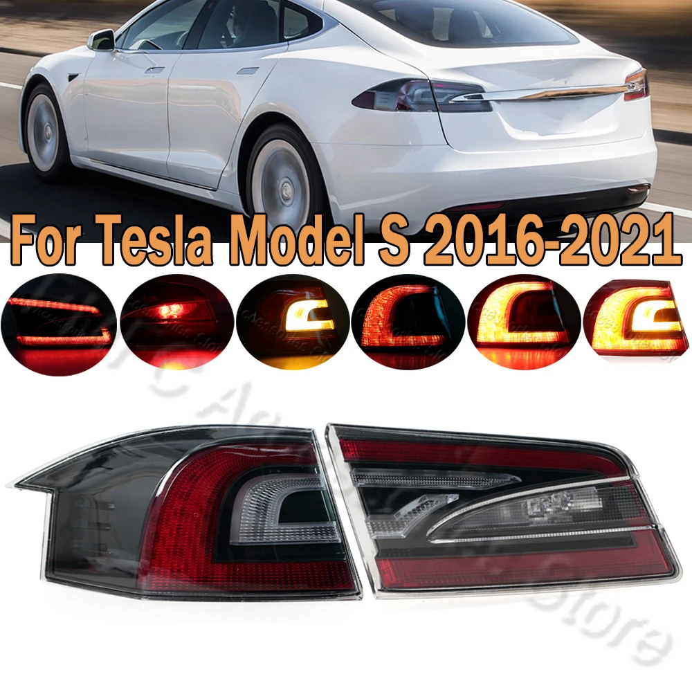 자동차 테일 램프 어셈블리 Tesla Model S 용 후방 브레이크 램프 방향 지시등 2016 2017 2018 2019 2020 2021 600591800 600591900